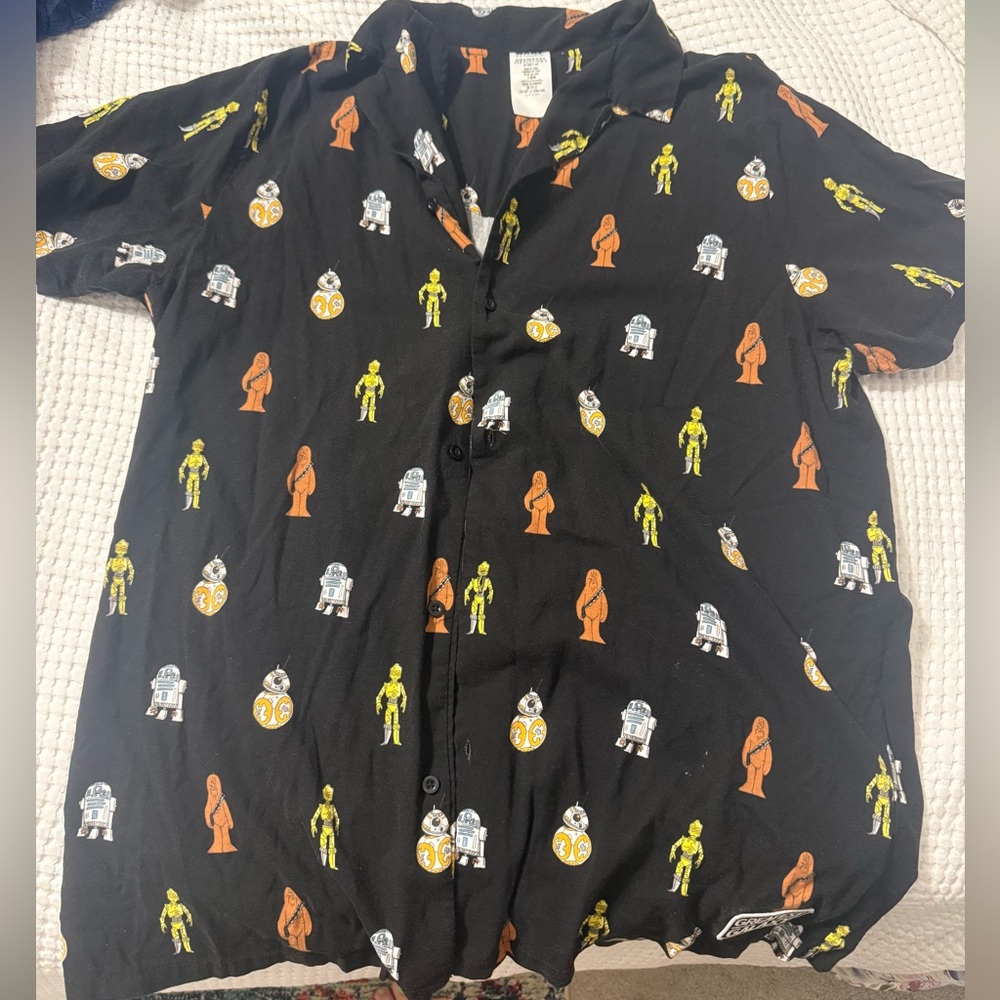 Disney Star Wars woven causal button down shirt sleeve shirt